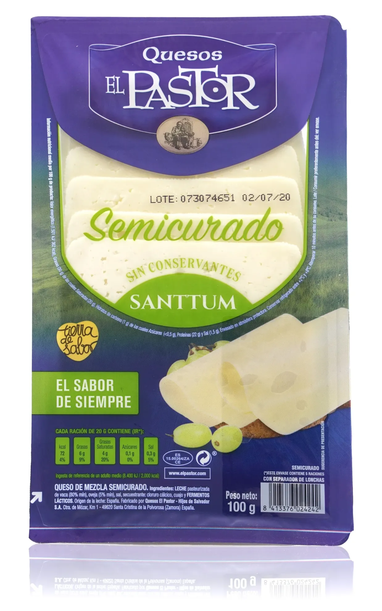 Lonchas mezcla semicurado El Pastor 90 grs